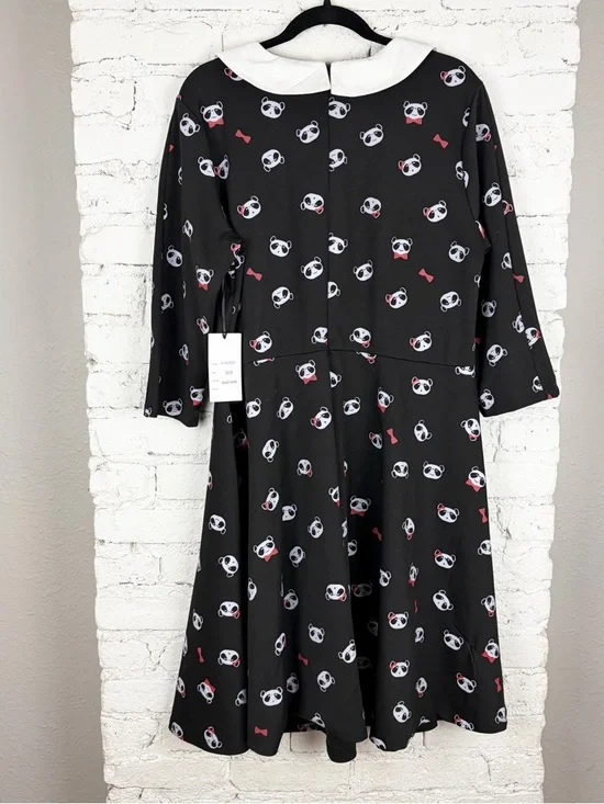 Unique Vintage Panda Retro Pinup Rockabilly Fit Flare Black Bow Dress 3X 20 - Picture 13 of 15